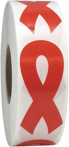 Pegatinas de cinta Red Awareness, 1 x 2 pulgadas, 500 etiquetas en total - Imagen 1 de 4