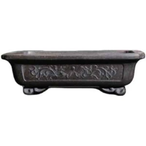 Keramik lila Sand rechteckig Bonsai Topf Tradition chinesisches Muster Dekoration - Bild 1 von 8