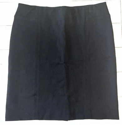 J. Jill Negro Ponte Lápiz Corte Recto Pull-on Falda Talla Pequeña Petite SP Foto 1 de 4