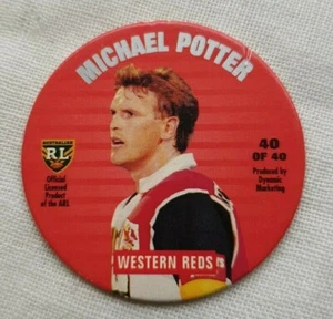 1995 ARL Coca Cola Hungry Jacks Tazo Pog 40 Michael Potter Western Reds - Picture 1 of 2