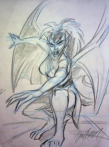 Gargoyles 1994 FIRMATO DAN KUBAT Disegnato a mano Walt Disney Television Character Art - Foto 1 di 2