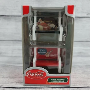 COCA-COLA Town Square Christmas Village Accessory Figure, 2 Park Benches - Picture 1 of 2