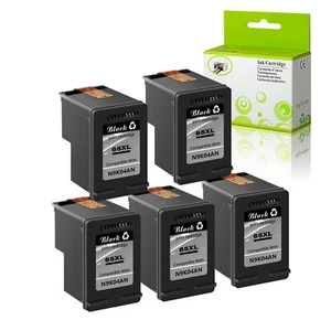 Compatible with HP 65XL Deskjet 2634 2635 ENVY 5000 5010 5020 5032 5PK Black Ink - Picture 1 of 7