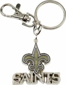 New Orleans Saints Heavyweight Keychain, NFL Licensed Chrome Enameled Keyring - Picture 1 of 1