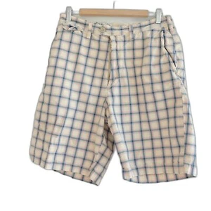 Vintage Abercrombie & Fitch Men's Bermuda Shorts Cream Pink Blue Sz 30 - Picture 1 of 16