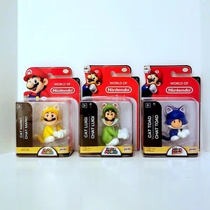 CAT MARIO LUIGI & TOAD WORLD OF NINTENDO JAKKS PACIFIC SUPER MARIO BROS NEW 2.5" - Picture 1 of 7