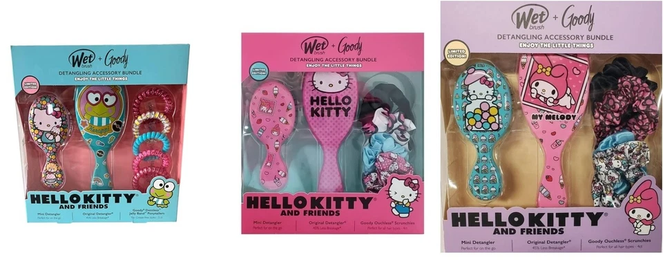 Edição Limitada Hello Kitty & Freinds Escova Molhada + Pacote de Acessórios Goody Detangling - Imagem 1 de 1