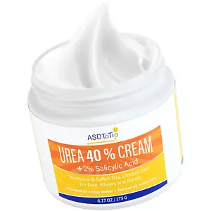 Urea Cream 40% - Foot Care for Dry Cracked Heels, Foot Lotion - with 2% Salicyli - Picture 1 of 12