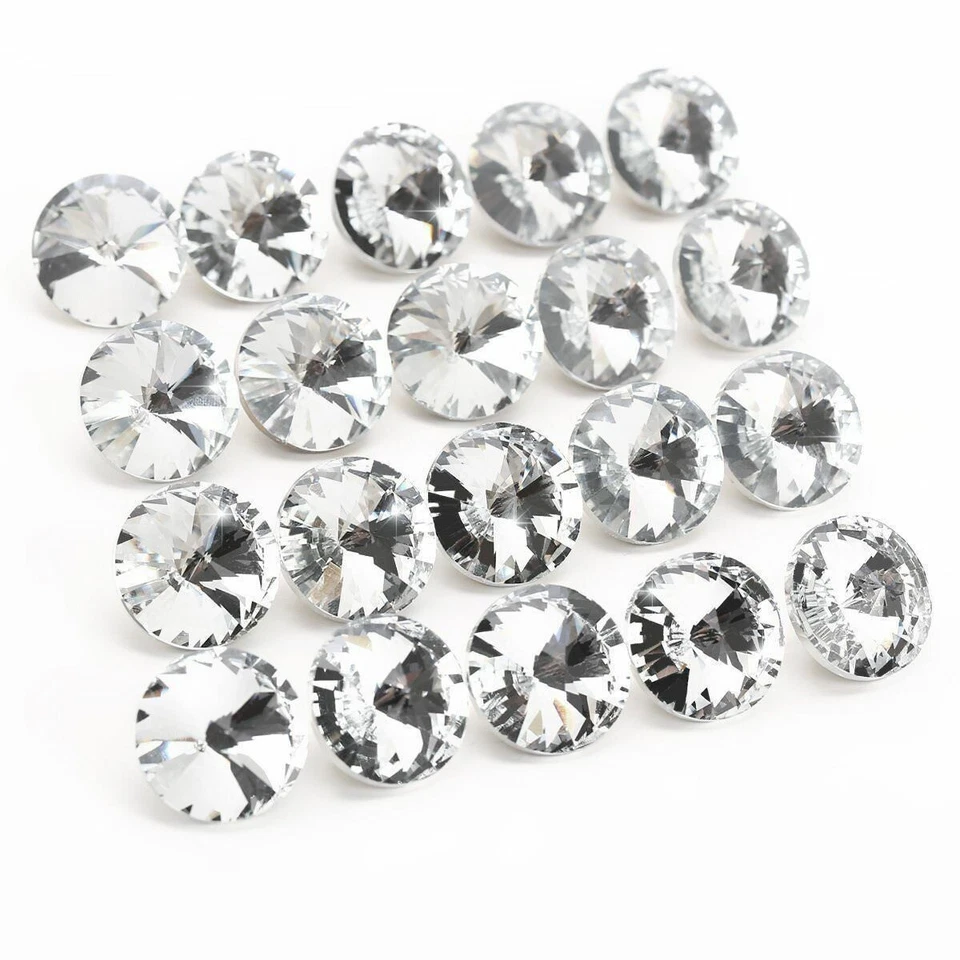 Diamante Crystal Glass Buttons Back 20 mm Upholstery Headboard Sofa Chair Sofas. - Image 1 of 4