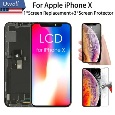 iPhone X LCD Display Touch Screen Digitizer Frame Replacement Tempered Glass - Image 1 of 4