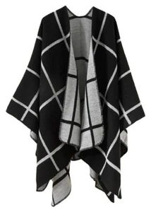Women Winter Knitted Faux Cashmere Poncho Capes Plus Size Shawl Cardigans Swe... - Picture 1 of 7
