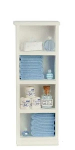 Dolls House Narrow Shelf Unit Blue Towels & Accessories 1:12 Bathroom Furniture - Picture 1 of 8