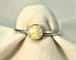 Southwest Ring Size 4 3/4 Lab Created Opal Sterling Silver #6 - Picture 1 of 7