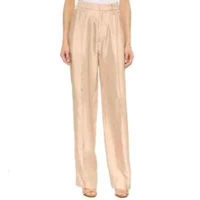 Rag & Bone Sally Silk Pleated Wide-Leg Pants in Rugby Tan Size 4 - Image 1 of 2