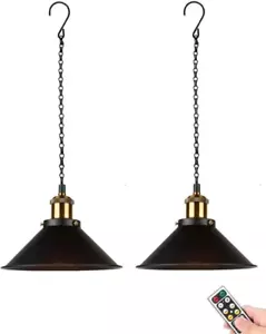 2 Pack Portable Hanging Lights Fixture Battery Operated,Rechargeable Pendant Lig - Picture 1 of 7