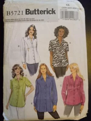 Butterick 5721 Woman's Easy Shirt Pattern Size 26W-28W-30W-32W - Image 1 of 2