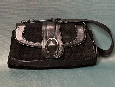 Bolso de Hombro Cartera STUART WEITZMAN Negro Gamuza y Cuero De Colección Foto 1 de 4