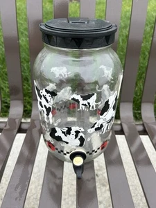 Dispensador de bebidas de vidrio vintage de té de vaca de 1 galón - Imagen 1 de 11