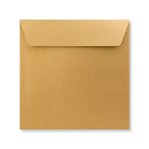 155 x 155 Gold Square Pearlescent Envelope | Peel/Seal | Straight Flap - Picture 1 of 3