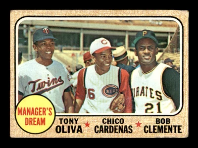 1968 Topps #480 oliva * Cárdenas * Clemente (bajo grado) centrado ~ GFCC Foto 1 de 3