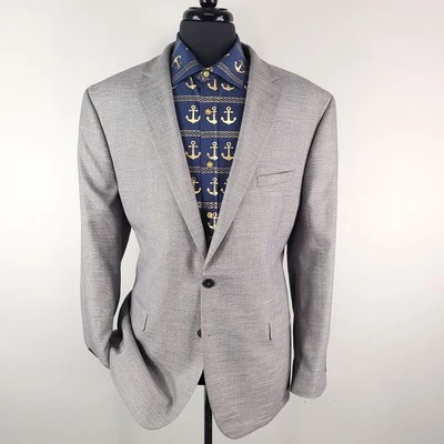 Van Heusen Flex Blazer Mens 50R Gray Slim Fit Sport Coat Jacket Two Button - Image 1 of 4