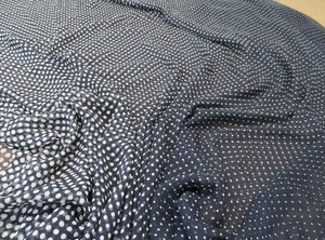 Pure Silk Chiffon Fabric 3 Yards VTG 1990's 55" Wide Black/Off-White Ombré Dots - Picture 1 of 7