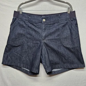 Lee Riders Shorts Womens 16 Midrise Blue Stretch Denim Casual Pockets Comfort - Picture 1 of 10