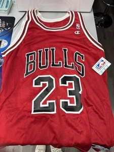 Vintage Michael Jordan Chicago Bulls Trikot Herren 44 Rot Champion NBA Mit Etikett - Bild 1 von 2