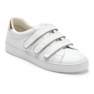 Vionic Bobbi hook and loop white sneaker gold accent Size 8.5 comfort shoe - Picture 1 of 13