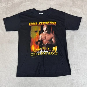 VTG Tour Champ 90s WCW Bill Goldberg World Champion Shirt Boys L Black Preowned - Picture 1 of 7