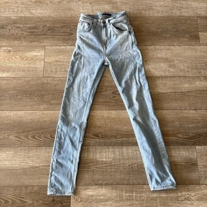 Nudie Jeans Blue Hightop Tilde Tapered Leg Stretch Womens 24x28 Organic Denim - Picture 1 of 14