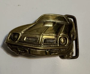 BARON BELT BUCKLE 6019 Brass Pontiac Firebird Trans Am Taiwan Car BBB 1978 3” - Picture 1 of 8