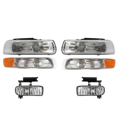 Headlights Set fits Silverado Suburban Tahoe 6 Pc w/ Fog Lights & Signal Lights - Image 1 of 4