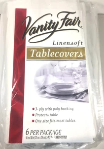 Vanity Fair Disposable Tablecovers, 3 Ply, 54" x 108", Linensoft, 6 per package - Picture 1 of 4