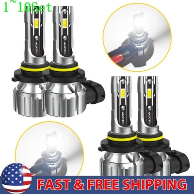 4*9005+9006 LED Headlight Conversion Bulb High Low Beam Bright White 1-10Set - Image 1 of 4