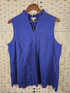 Crown & Ivy Damen ärmelloses blaues Top Gr. XL neu mit Etikett Freizeit bequem Cottagecore - Bild 1 von 11