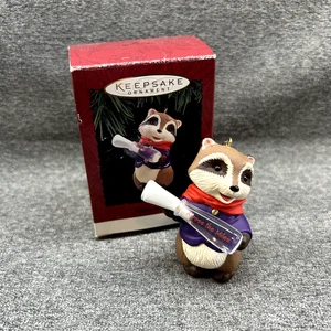 Vintage 1994 Christmas Ornament Hallmark Keepsake Across the Miles Raccoon - Picture 1 of 7