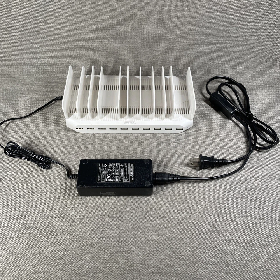 UNITEK Smart Charging Station Y-2172B Switching Adapter 96 watt 10 Port USB - Image 1 of 4