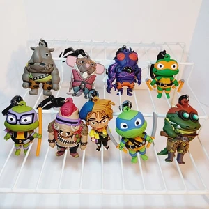 Lotto 9 Figurine TMNT Borsa Clip Portachiavi Schiuma - Foto 1 di 10
