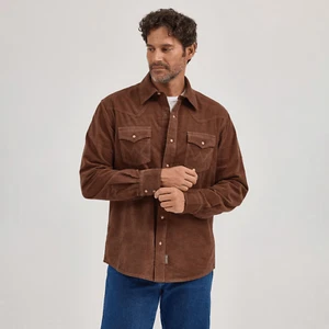 Camisa de pana para hombre Wrangler retro premium manga larga calce moderno 112368537 - Imagen 1 de 3