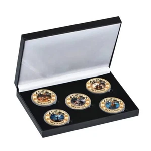 Set monete Happy Halloween x5 placcate oro in vetrina - dolcetto o scherzetto - Foto 1 di 6
