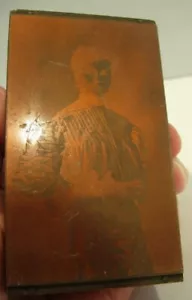 ANTIQUE COPPER PLATE PRINTING BLOCK ETCHING ENGRAVING VICTORIAN WOMAN PHOTO 2X4 - Picture 1 of 4