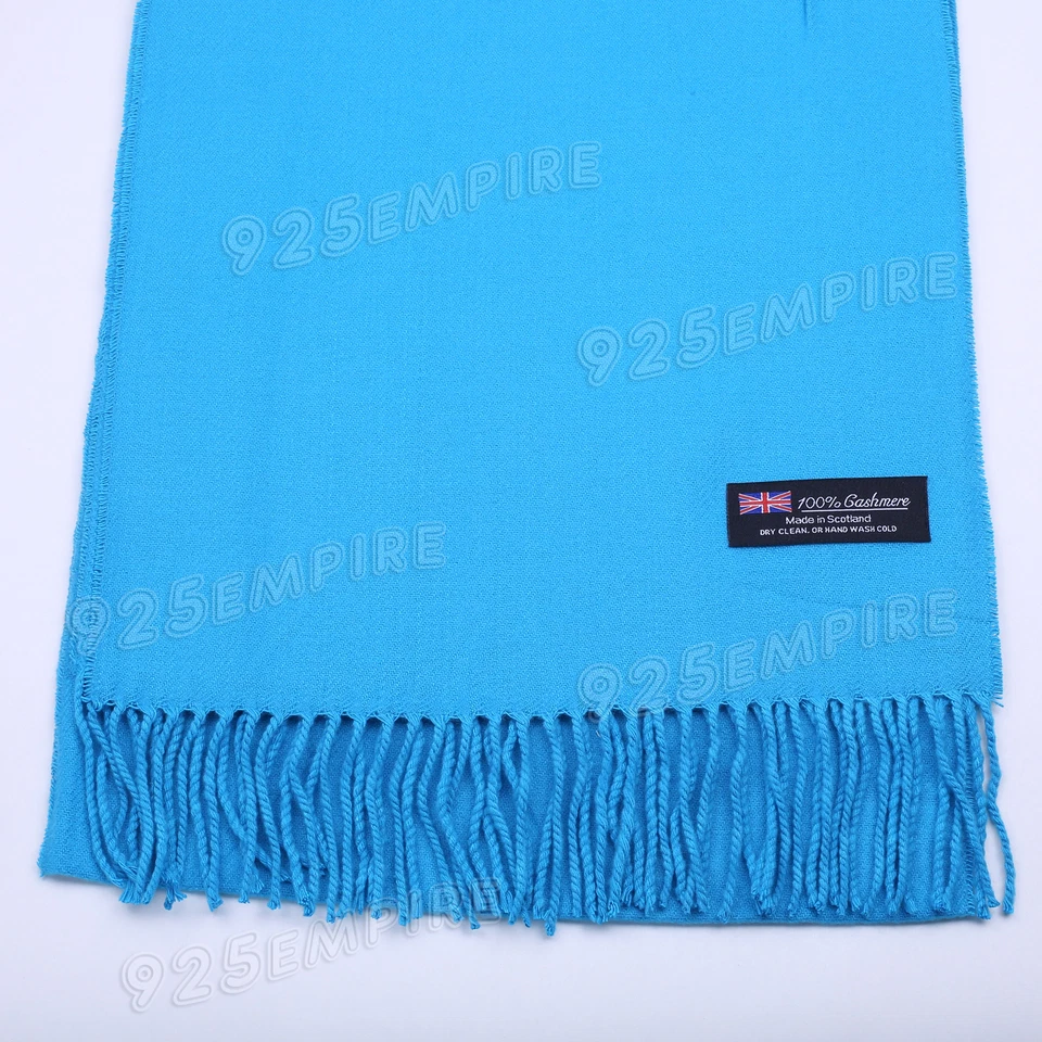 Men Women 100% CASHMERE Scarf Warm PLAIN solid Wool SCOTLAND Winter Scarves - Image 1 of 1