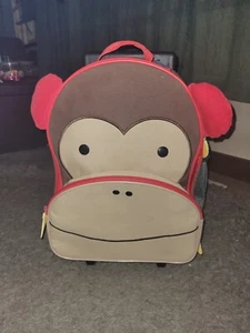 Childs Rolling Luggage Backback Zoo Monkey - Picture 1 of 8
