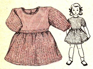 VINTAGE Child's Knit & Crochet Dress/KNIT & CROCHET Pattern INSTRUCTIONS ONLY - Picture 1 of 1