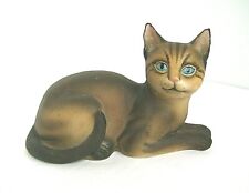 Abyssinian cat by Andrea porcelain figurine blue eyed kitty 1985 made in Japan