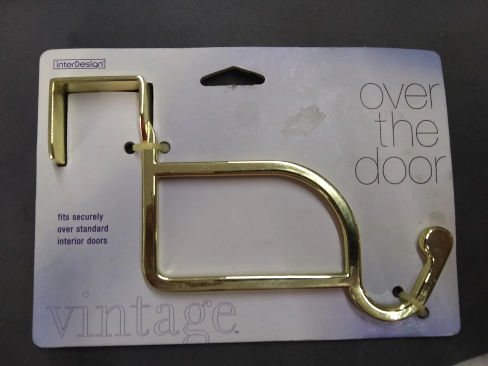 INTERDESIGN 78105 VINTAGE OVER DOOR VALET BRASS FITS OVER INTERIOR DOOR - Image 1 of 1