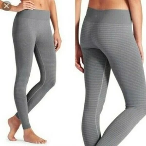 NUEVO CON ETIQUETAS ATHLETA Mujer Talla XS Metálico Plateado Brillante Rayas Pantalones - Imagen 1 de 6