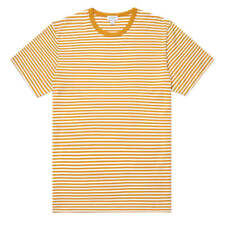 Sunspel S/S Crew Neck T-Shirt White / Cider English Stripe