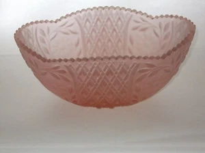 Cuenco ovalado satinado rosa vintage - Imagen 1 de 3